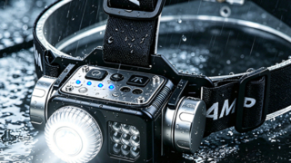 Linterna frontal LED RGB para minería tipo C, recargable, resistente al agua IPX4