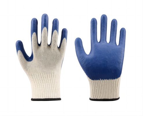 comprar 10 el indicador Polycotton aisló los guantes de goma industriales resistentes sumergidos de goma de los guantes Fabricación en línea