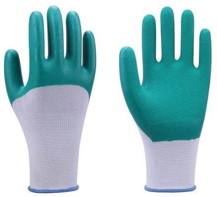 comprar Indicador resistente de los guantes 15 del resbalón de nylon revestido del nitrilo para almacenar Fabricación en línea