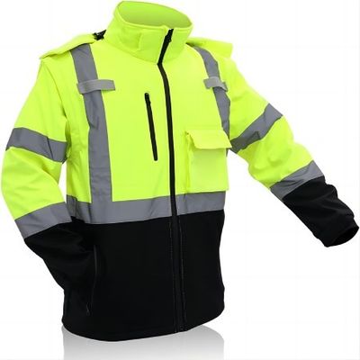 comprar chaqueta ligera desprendible de Hood Sleeves Hi Vis Waterproof de la chaqueta reflexiva de la seguridad 55inch Fabricación en línea