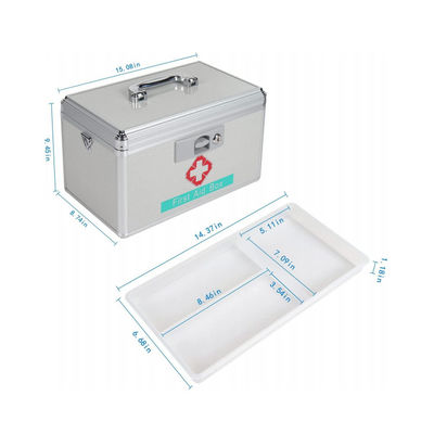 comprar caso portátil de aluminio de la medicina de la caja de los primeros auxilios del niño del 15in con la cerradura Fabricación en línea