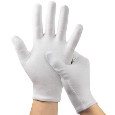 comprar M- Guantes del algodón de la mano del paisaje de XXL lavables para el blanco de la inspección del trabajo Fabricación en línea