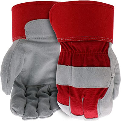 comprar Guantes resistentes S - XXL de la alta abrasión de la seguridad del trabajo de Gray Red Hand Leather Gloves Fabricación en línea