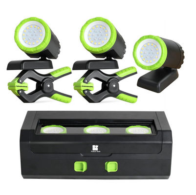 comprar 3-Pack 360° Lámparas de trabajo LED giratorias con 650 lumens Brillo y batería recargable USB para camping Fabricación en línea