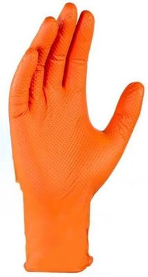 Un buen precio. 8.0gr Guantes desechables con patrón de diamante de nitrilo EN374-3 / EN374-4 Guantes de seguridad certificados en línea