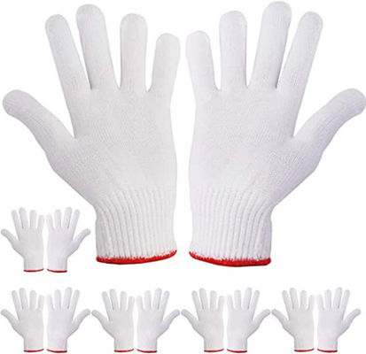 Un buen precio. Guantes de trabajo blancos lavables y reutilizables con protección de agarre de seguridad hechos de 90% algodón 10% nylon en línea